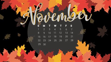 November Calendar Desktop Wallpaper